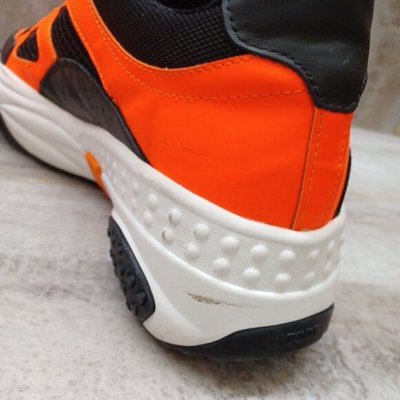 ✅Tod’s Leather/Mesh Active Trainer Sneaker Orange/Black Shoes Men's Sz UK 7/US 8 - Picture 14 of 16
